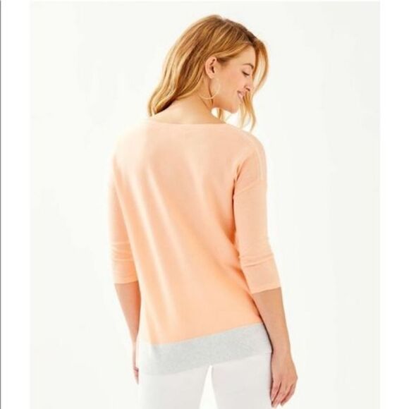 Lilly Pulitzer Sherbert Orange & Gray Sweater - Picture 2 of 7